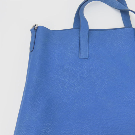 PRADA Tote Bag leather blue Women Used Authentic