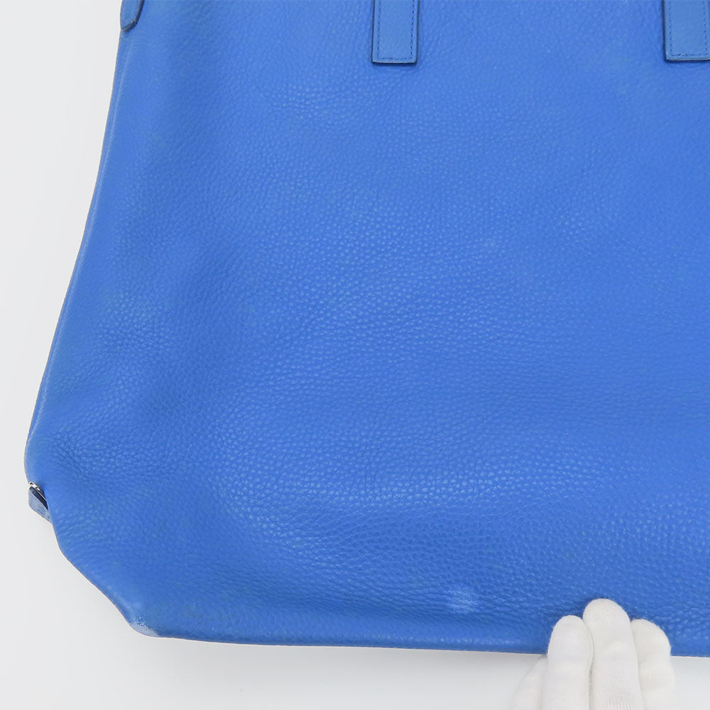 PRADA Tote Bag leather blue Women Used Authentic