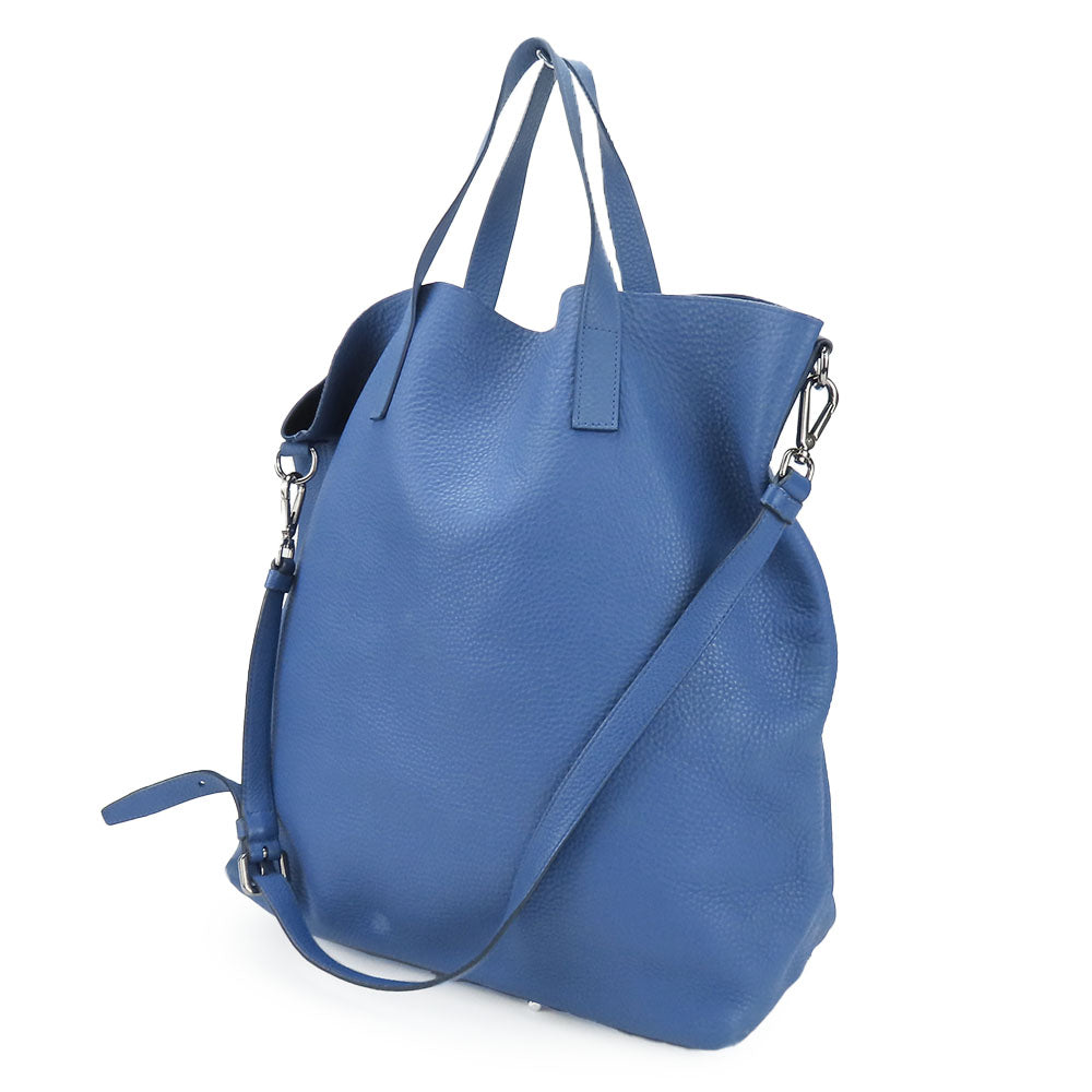 PRADA Tote Bag leather blue Women Used Authentic