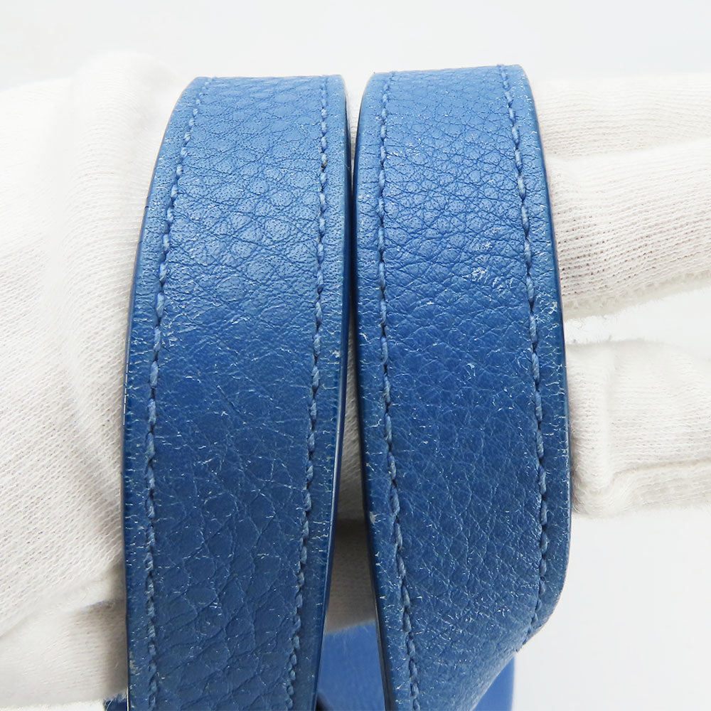 PRADA Tote Bag leather blue Women Used Authentic