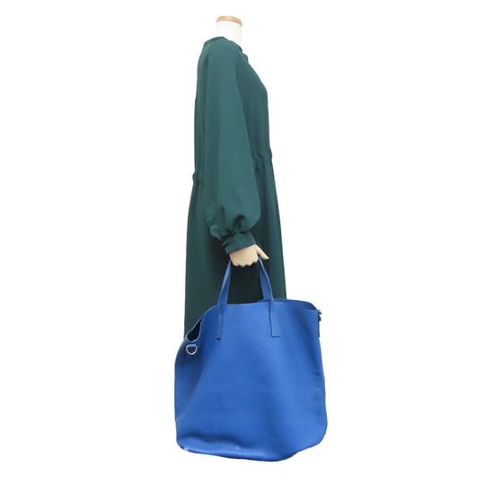 PRADA Tote Bag leather blue Women Used Authentic