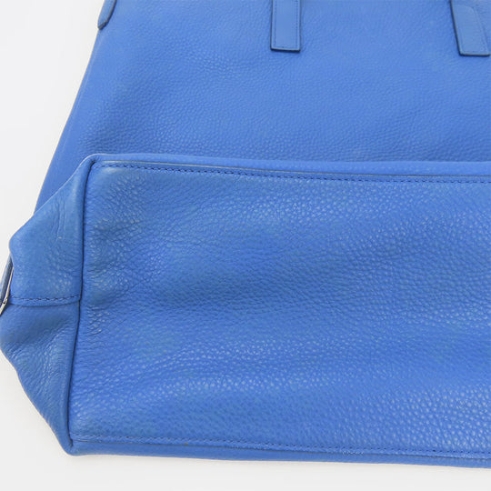 PRADA Tote Bag leather blue Women Used Authentic