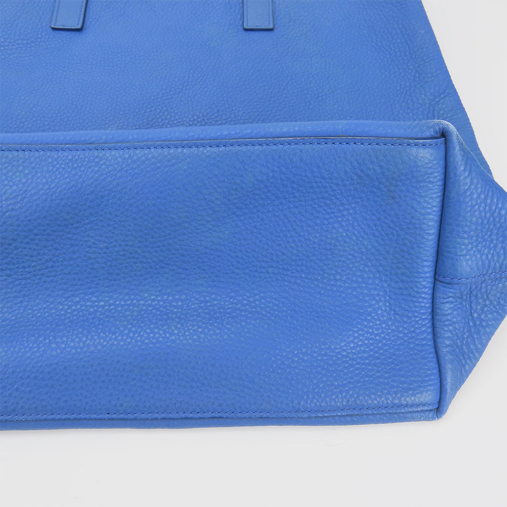 PRADA Tote Bag leather blue Women Used Authentic