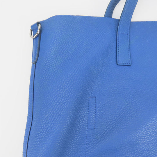 PRADA Tote Bag leather blue Women Used Authentic