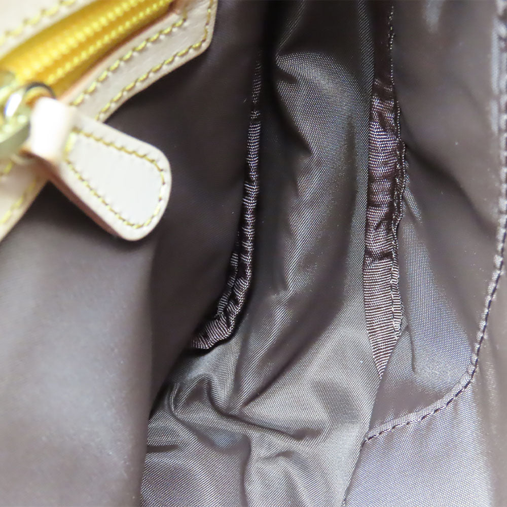 russet Shoulder Bag Nylon, Leather Brown Women Used Authentic