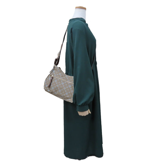 russet Shoulder Bag Nylon, Leather Brown Women Used Authentic
