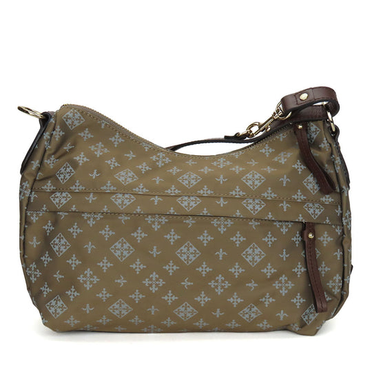 russet Shoulder Bag Nylon, Leather Brown Women Used Authentic