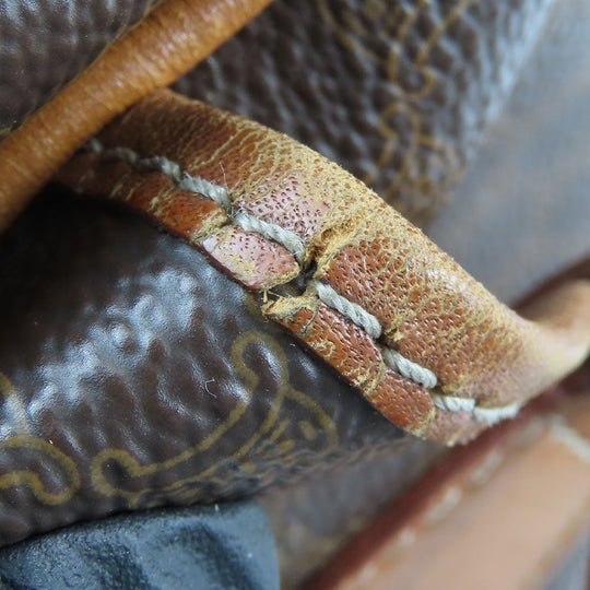 CELINE Handbag M93 PVC, Leather Brown Macadam Women Used Authentic