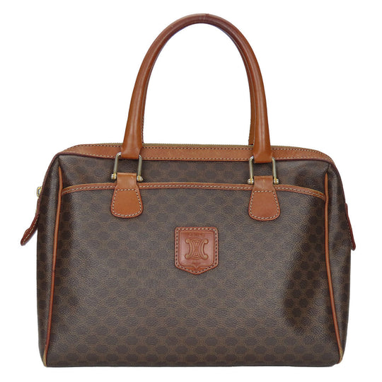CELINE Handbag M93 PVC, Leather Brown Macadam Women Used Authentic