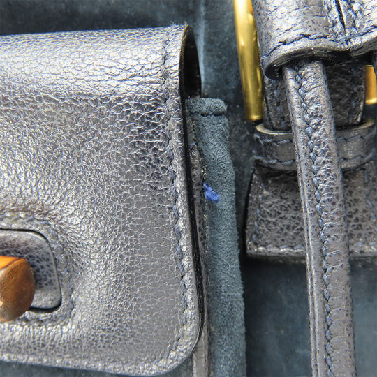 GUCCI Backpack 003.58.0016 Suede Navy Bamboo