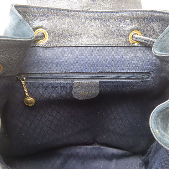 GUCCI Backpack 003.58.0016 Suede Navy Bamboo
