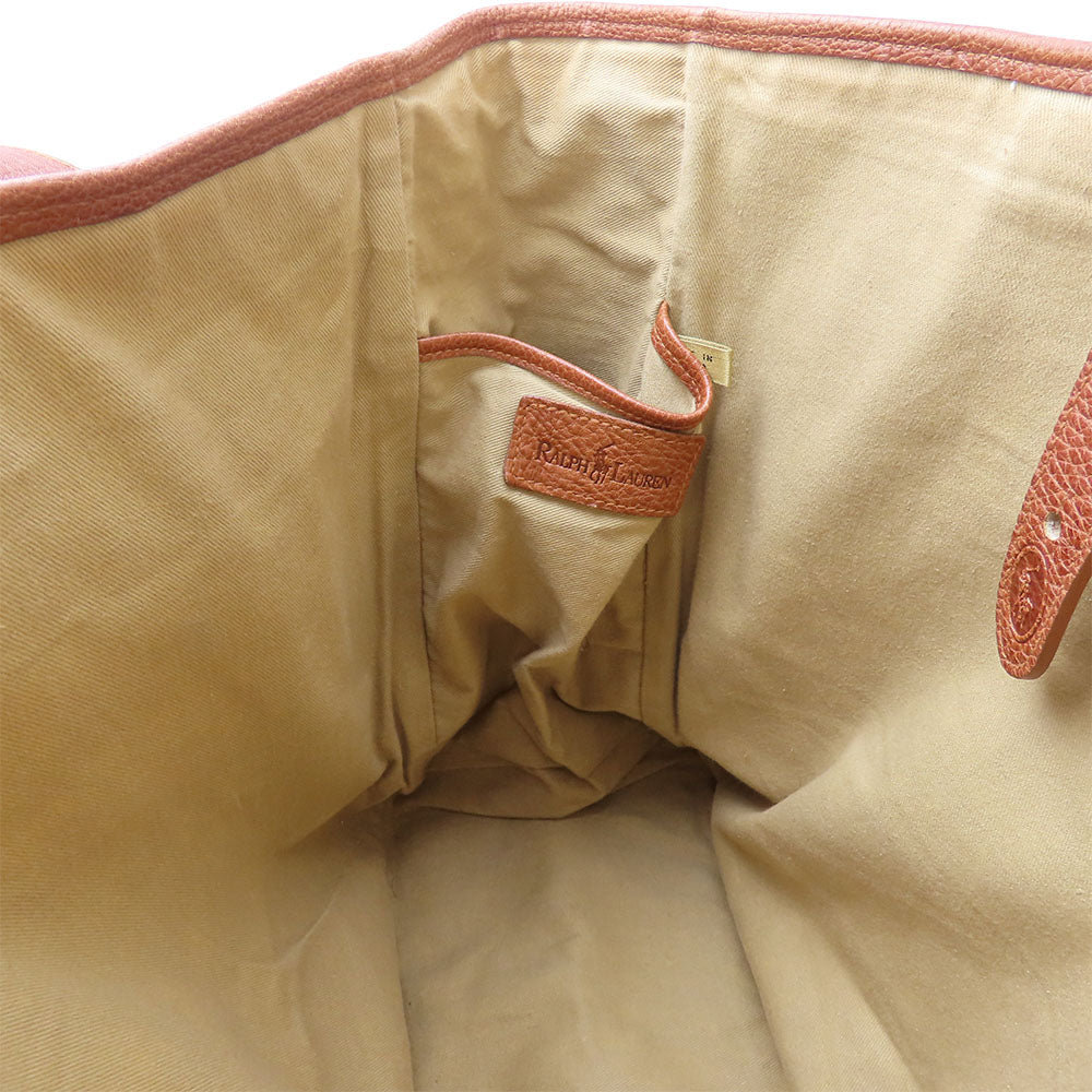 POLO RALPH LAUREN Tote Bag leather Brown unisex(Unisex) Used Authentic