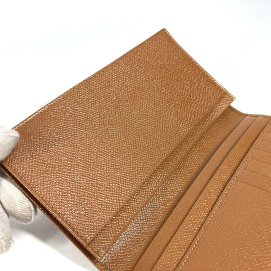 BVLGARI Long Wallet Purse leather Brown logo bi-fold wallet mens Used Authentic