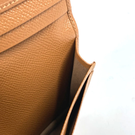 BVLGARI Long Wallet Purse leather Brown logo bi-fold wallet mens Used Authentic