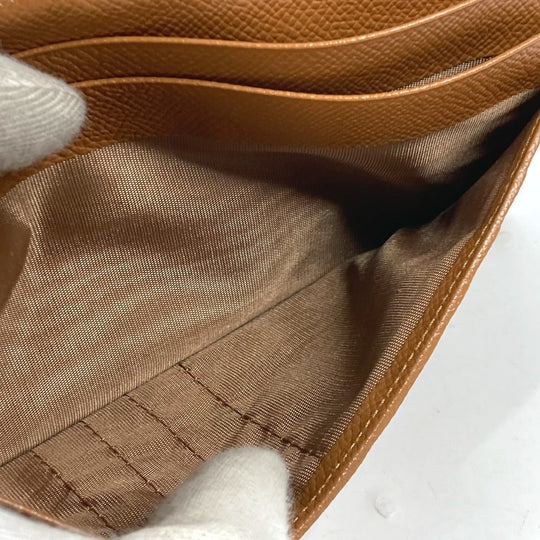 BVLGARI Long Wallet Purse leather Brown logo bi-fold wallet mens Used Authentic