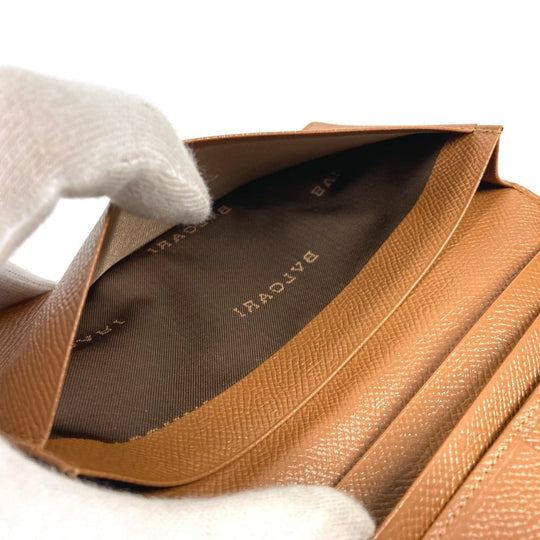 BVLGARI Long Wallet Purse leather Brown logo bi-fold wallet mens Used Authentic