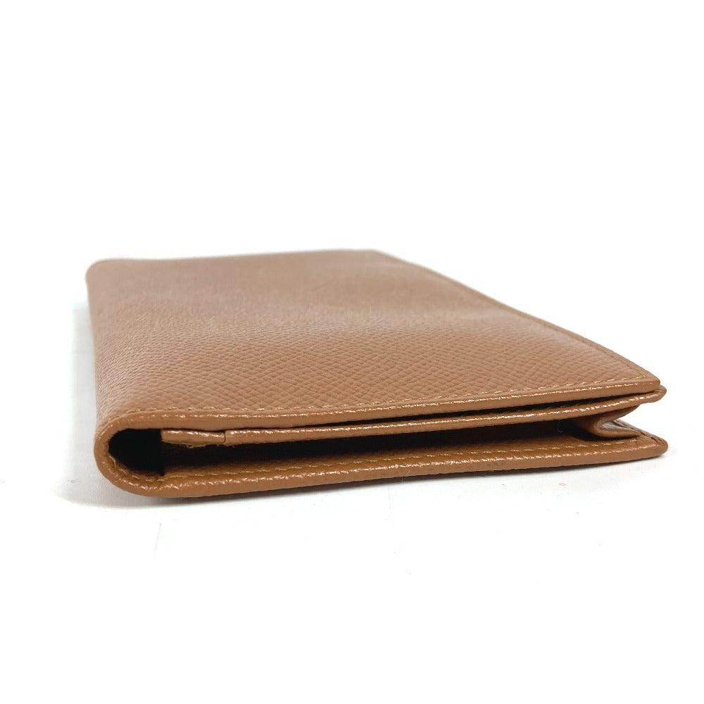 BVLGARI Long Wallet Purse leather Brown logo bi-fold wallet mens Used Authentic