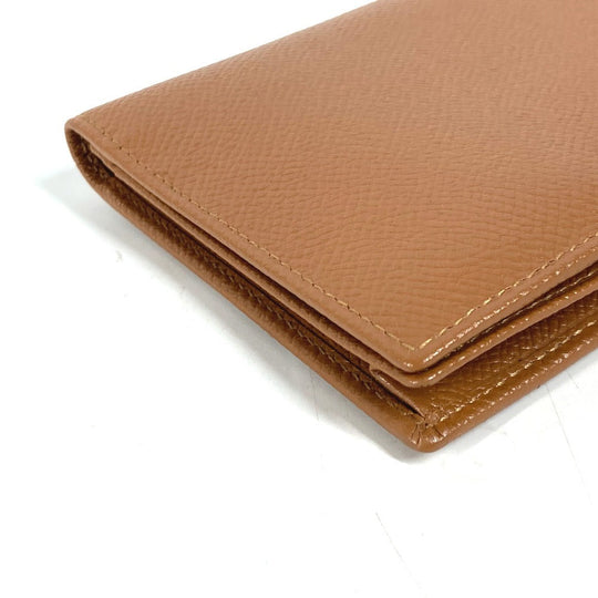 BVLGARI Long Wallet Purse leather Brown logo bi-fold wallet mens Used Authentic