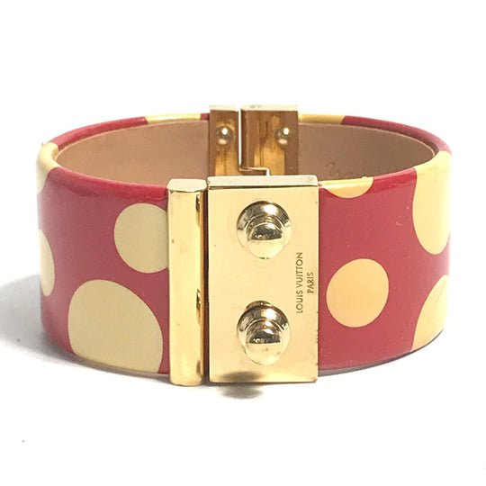LOUIS VUITTON bracelet enamel Red Kusama Yayoi Collaboration Dot polka dots Women Used Authentic