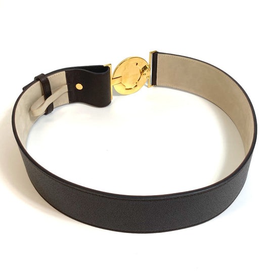 BVLGARI belt leather Dark brown Men's Women Bulgari Bulgari unisex(Unisex) 90/36 Used Authentic