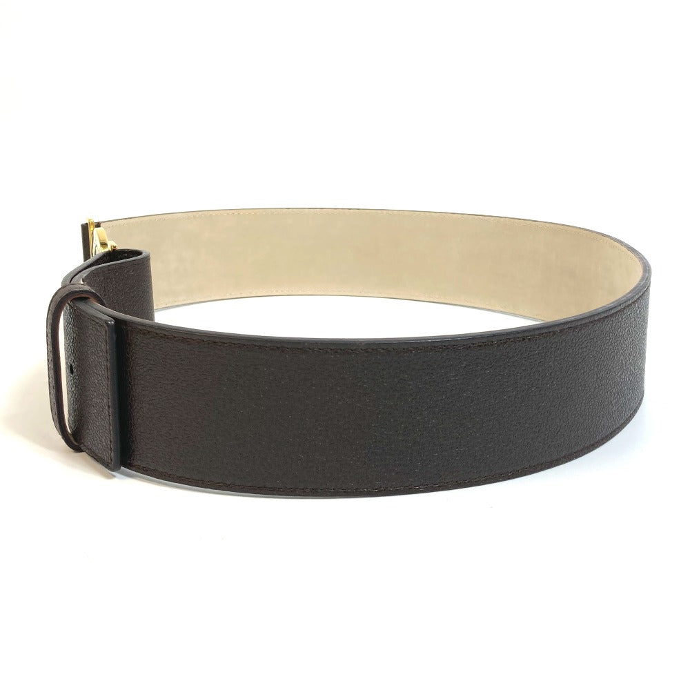 BVLGARI belt leather Dark brown Men's Women Bulgari Bulgari unisex(Unisex) 90/36 Used Authentic
