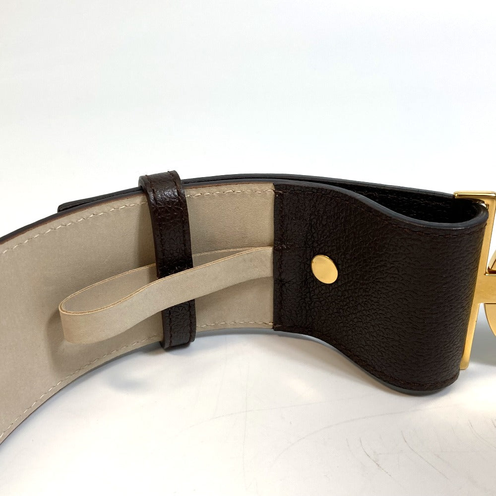 BVLGARI belt leather Dark brown Men's Women Bulgari Bulgari unisex(Unisex) 90/36 Used Authentic