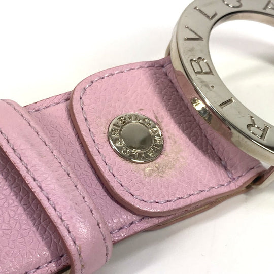 BVLGARI belt leather pink Bvlgari Bvlgari logo Women 105 Used Authentic