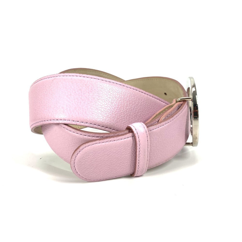 BVLGARI belt leather pink Bvlgari Bvlgari logo Women 105 Used Authentic