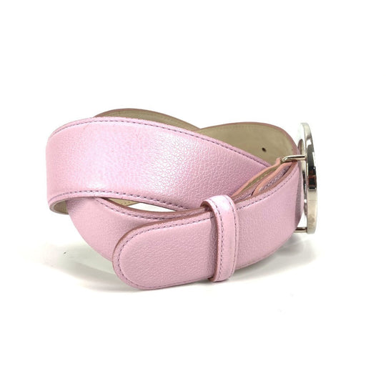 BVLGARI belt leather pink Bvlgari Bvlgari logo Women 105 Used Authentic