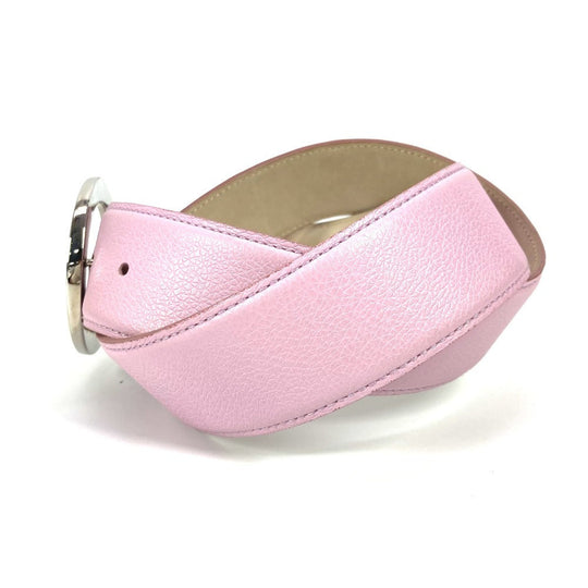 BVLGARI belt leather pink Bvlgari Bvlgari logo Women 105 Used Authentic