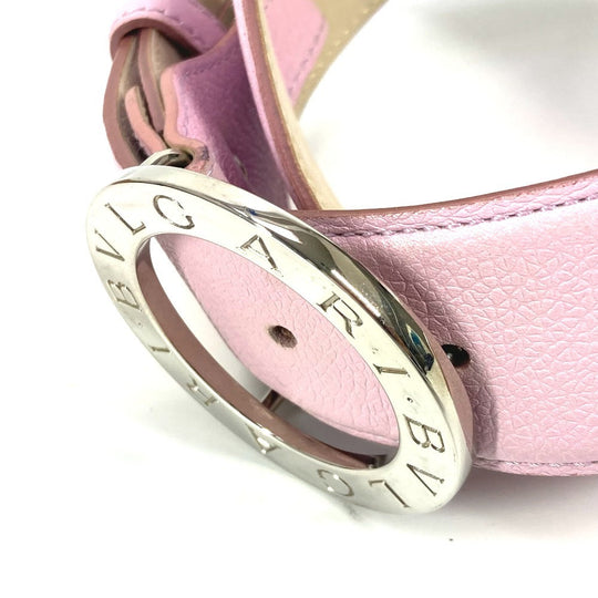 BVLGARI belt leather pink Bvlgari Bvlgari logo Women 105 Used Authentic
