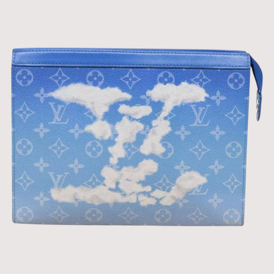 Louis Vuitton Monogram Clouds Pochette Voyage Clutch Bag Blue