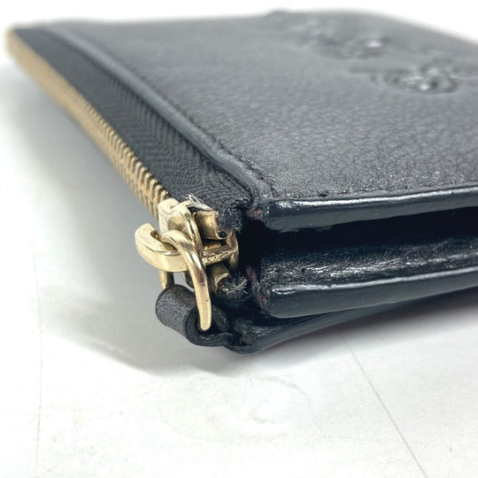 BVLGARI Coin case leather Silver S.bvlgari logo mens(Unisex) Used Authentic