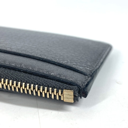 BVLGARI Coin case leather Silver S.bvlgari logo mens(Unisex) Used Authentic