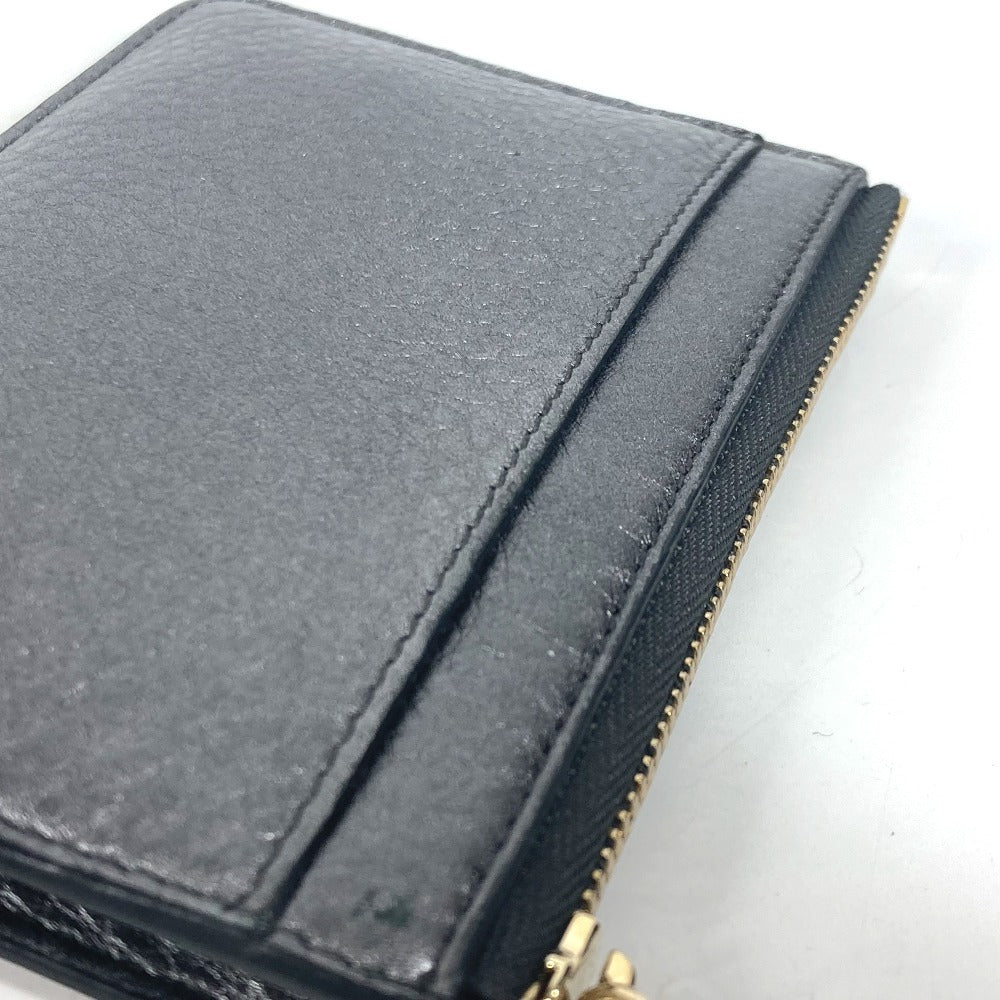 BVLGARI Coin case leather Silver S.bvlgari logo mens(Unisex) Used Authentic