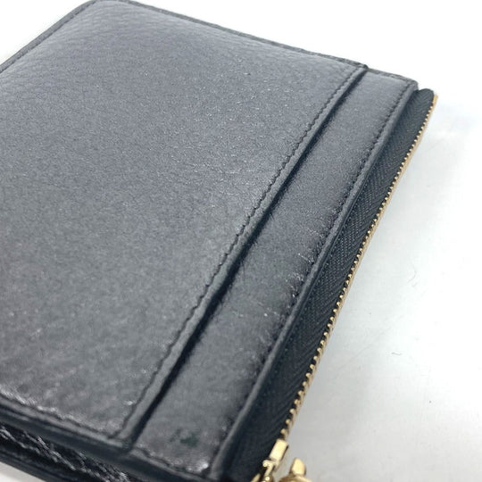 BVLGARI Coin case leather Silver S.bvlgari logo mens(Unisex) Used Authentic