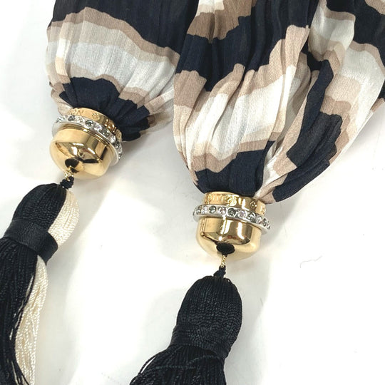 LOUIS VUITTON Stall silk Brown tassel shawl fringe Women Used Authentic