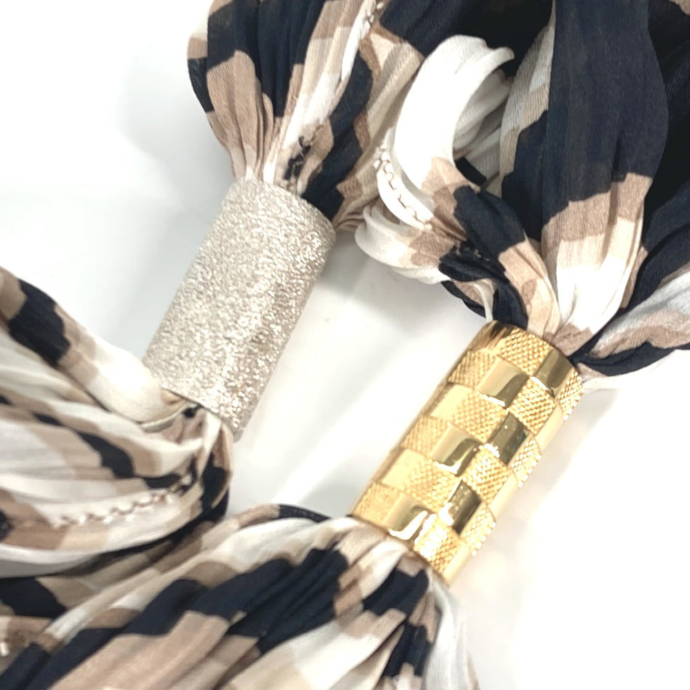 LOUIS VUITTON Stall silk Brown tassel shawl fringe Women Used Authentic