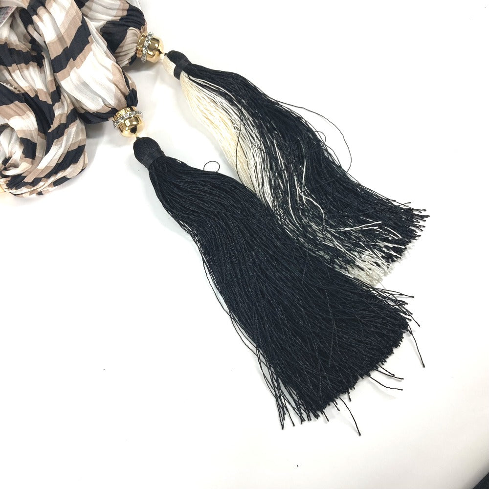 LOUIS VUITTON Stall silk Brown tassel shawl fringe Women Used Authentic