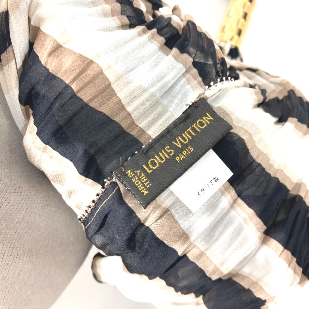 LOUIS VUITTON Stall silk Brown tassel shawl fringe Women Used Authentic