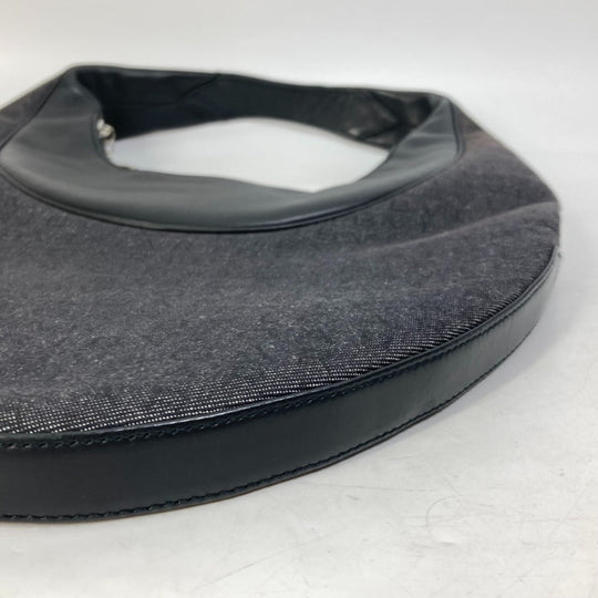 BVLGARI Shoulder Bag Model number unknown Canvas / leather black Shoulder denim Logomania Ascot Women Used Authentic