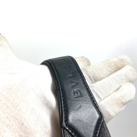 BVLGARI Shoulder Bag Model number unknown Canvas / leather black Shoulder denim Logomania Ascot Women Used Authentic