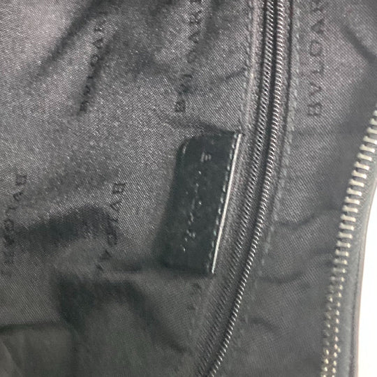 BVLGARI Shoulder Bag Model number unknown Canvas / leather black Shoulder denim Logomania Ascot Women Used Authentic