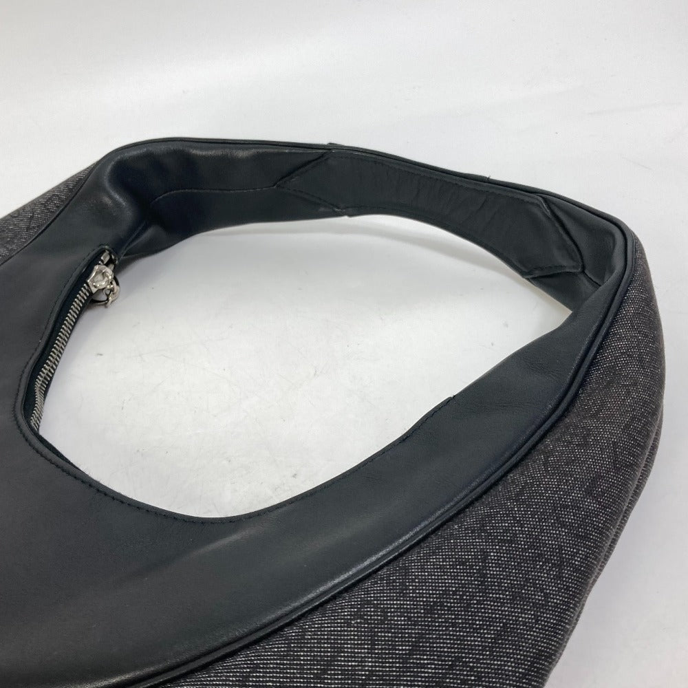 BVLGARI Shoulder Bag Model number unknown Canvas / leather black Shoulder denim Logomania Ascot Women Used Authentic