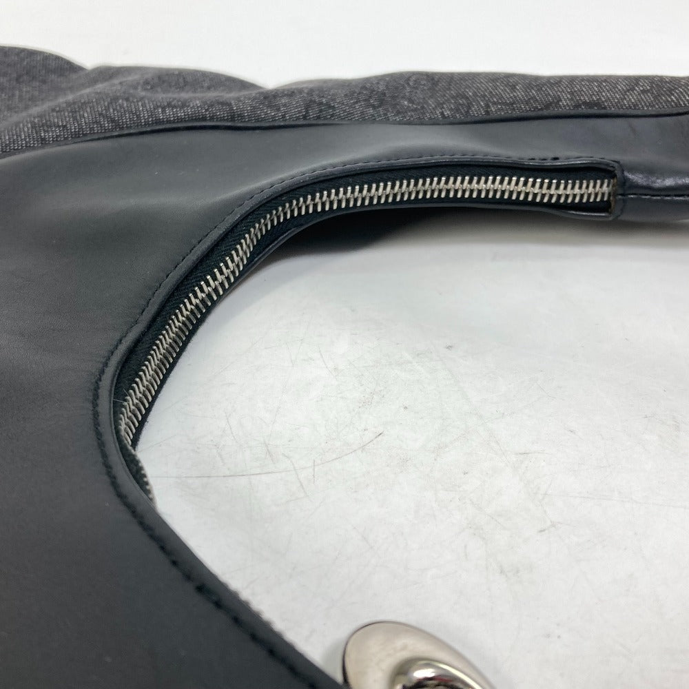 BVLGARI Shoulder Bag Model number unknown Canvas / leather black Shoulder denim Logomania Ascot Women Used Authentic