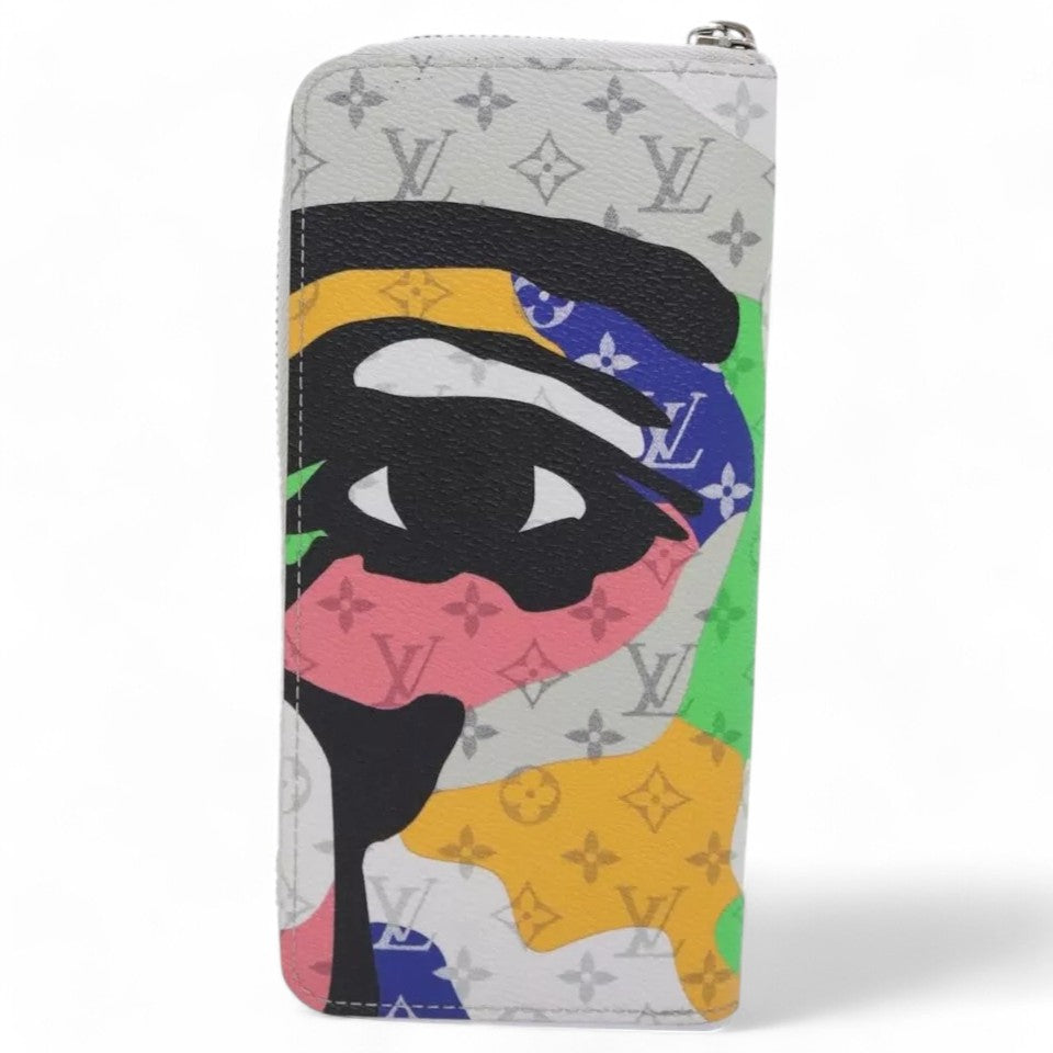 Louis Vuitton Monogram Portrait Zippy Vertical Wallet White Unisex Long Wallet
