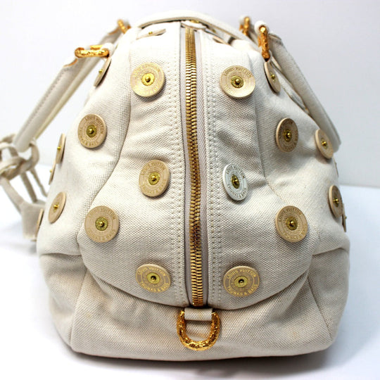 LOUIS VUITTON Handbag M95409 canvas white Polkadots Panama Bowlie Shoulder Bag Women Used Authentic