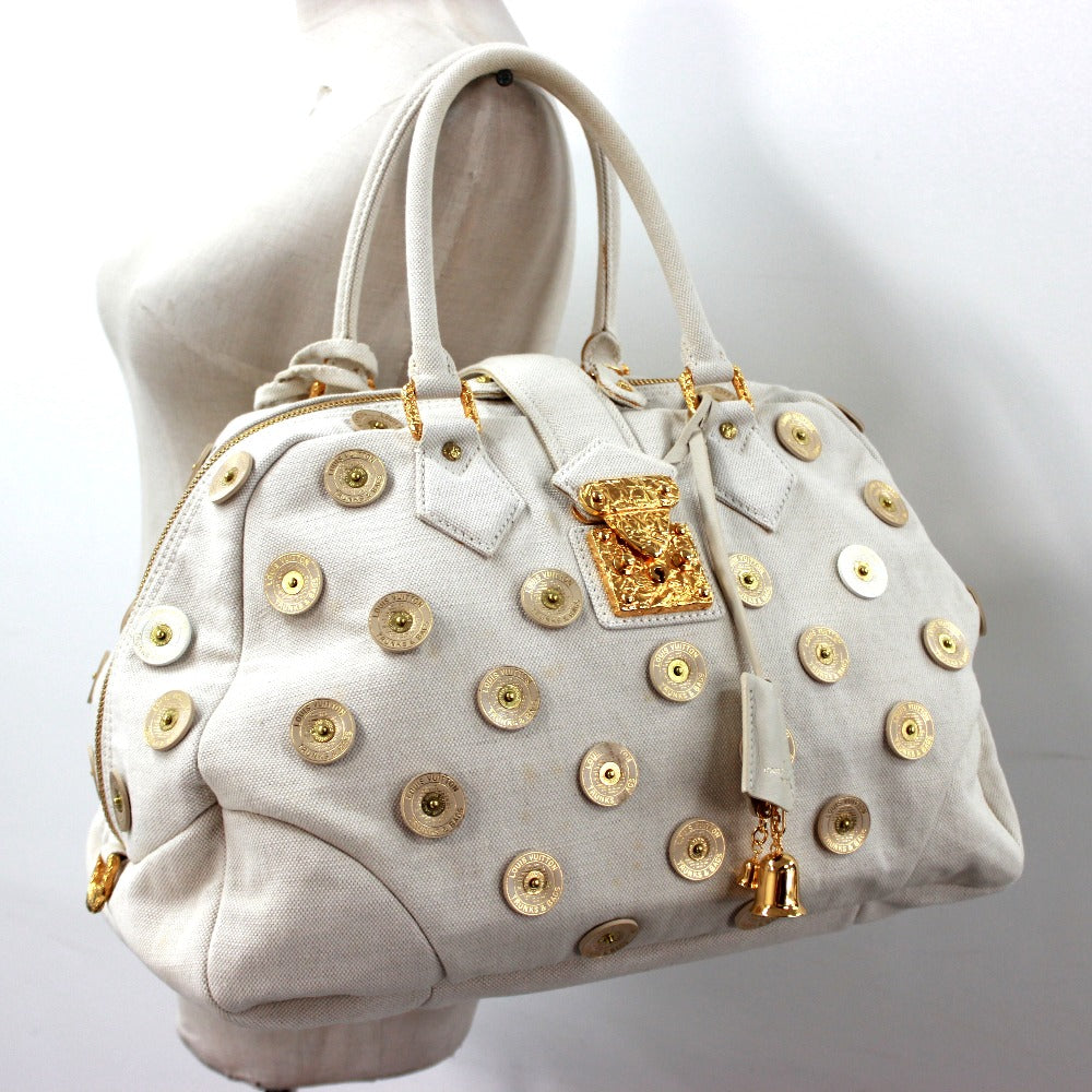 LOUIS VUITTON Handbag M95409 canvas white Polkadots Panama Bowlie Shoulder Bag Women Used Authentic