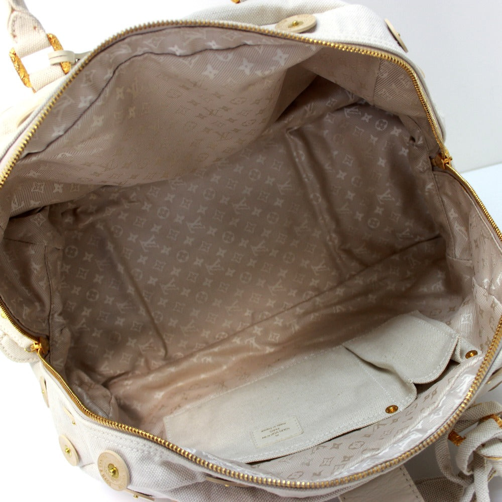 LOUIS VUITTON Handbag M95409 canvas white Polkadots Panama Bowlie Shoulder Bag Women Used Authentic
