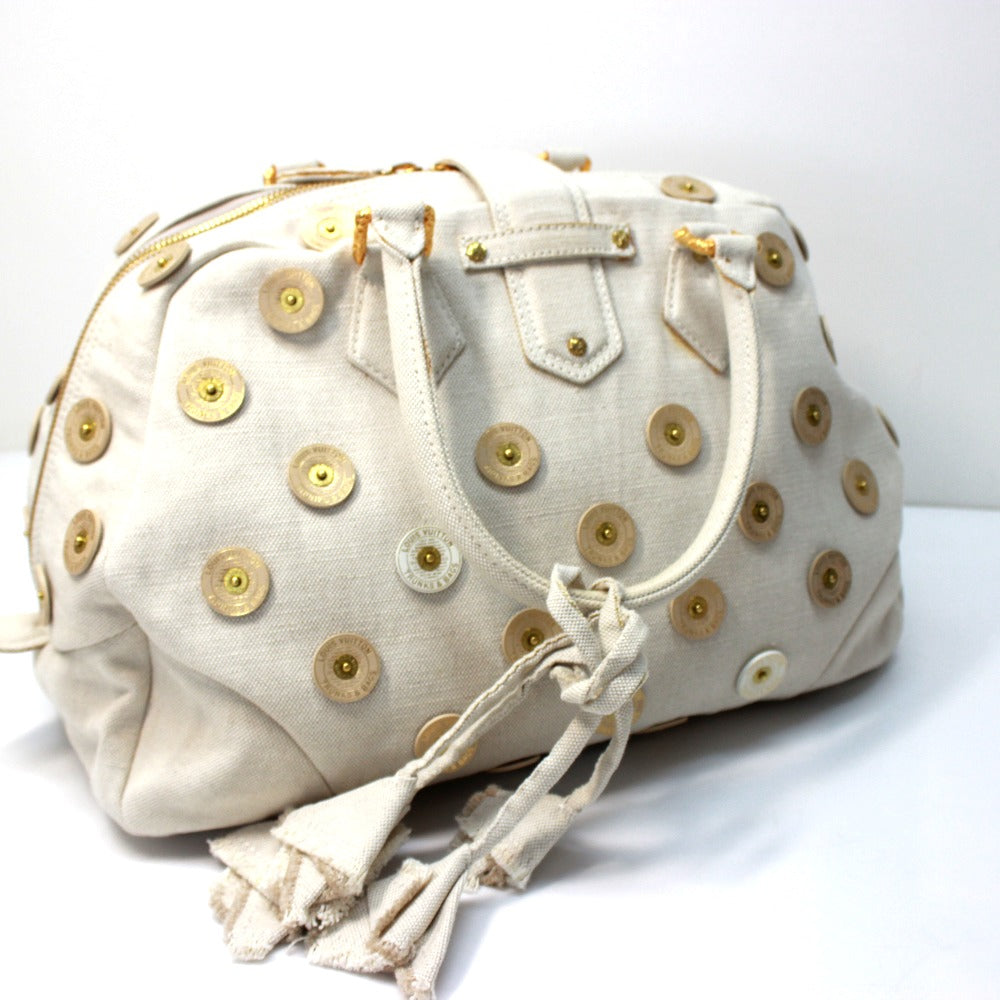 LOUIS VUITTON Handbag M95409 canvas white Polkadots Panama Bowlie Shoulder Bag Women Used Authentic